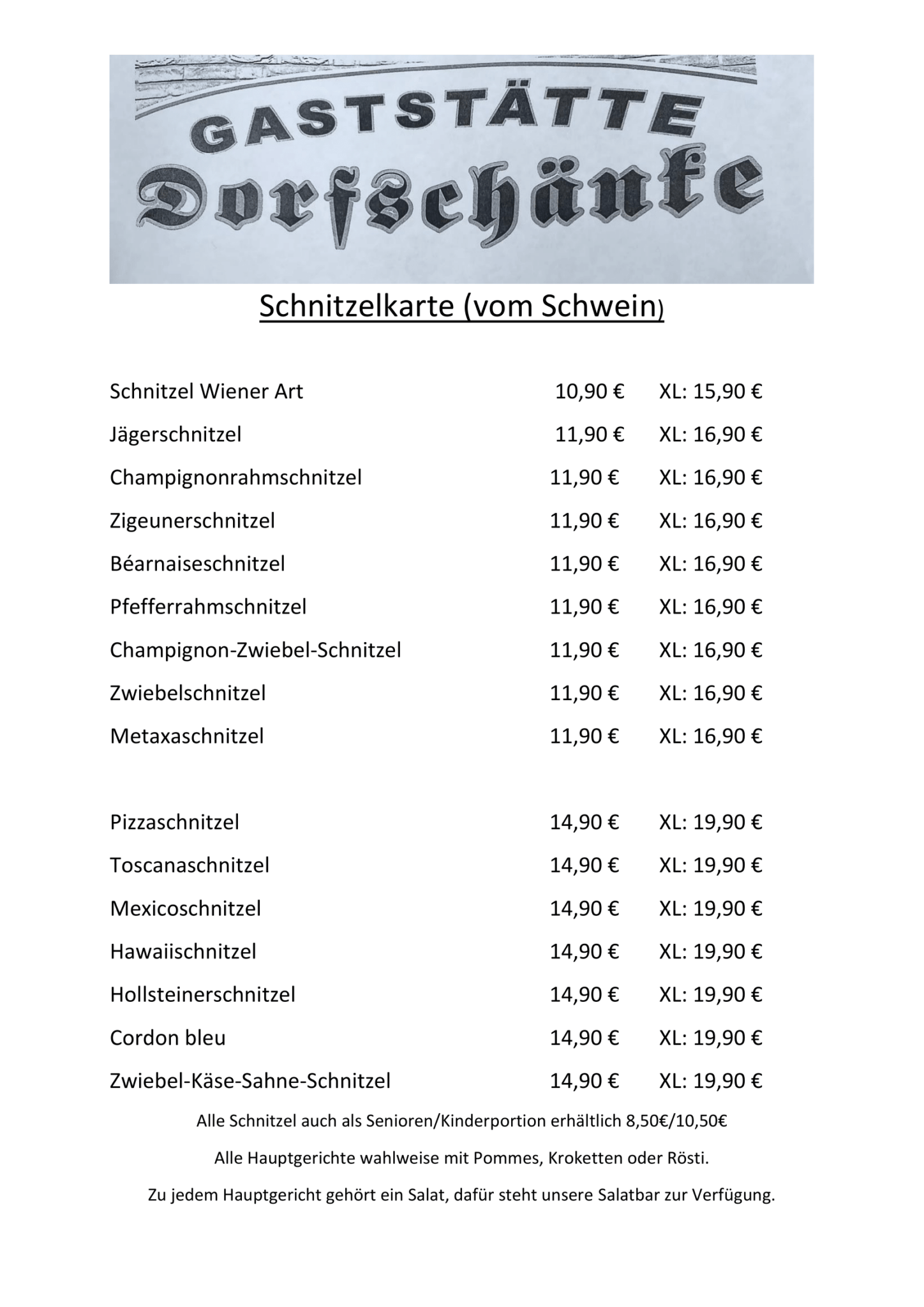 Speisekarte Dorfschänke Aphoven Seite 5 - Weine und alkoholische Getränke